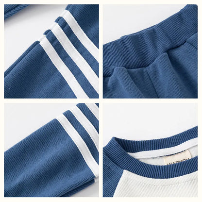 Little Boys Color Patchwork Two-Piece Casual Tracksuits childrensterritory