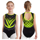 Kids Girls Mesh Rhinestones Design Gymnastics Leotard/Dancewear childrensterritory