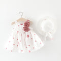 Baby Girl Floral Big Bow Designed Summer Dresses + Sunhat childrensterritory