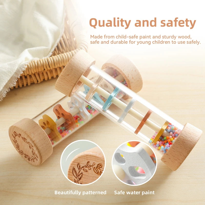 Colorful Rainbow Hourglass Rain Music Rattle Toys for Baby childrensterritory