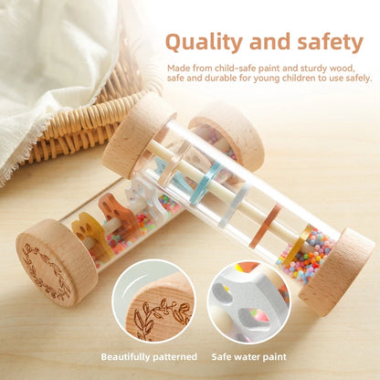 Colorful Rainbow Hourglass Rain Music Rattle Toys for Baby childrensterritory