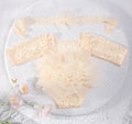 Newborn Baby Girl Lace Flower Design Photography Romper childrensterritory