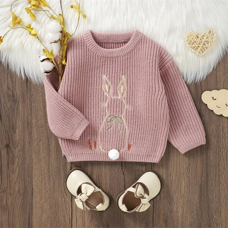 Toddler Girl Boy Casual Knitting Pullover for Easter