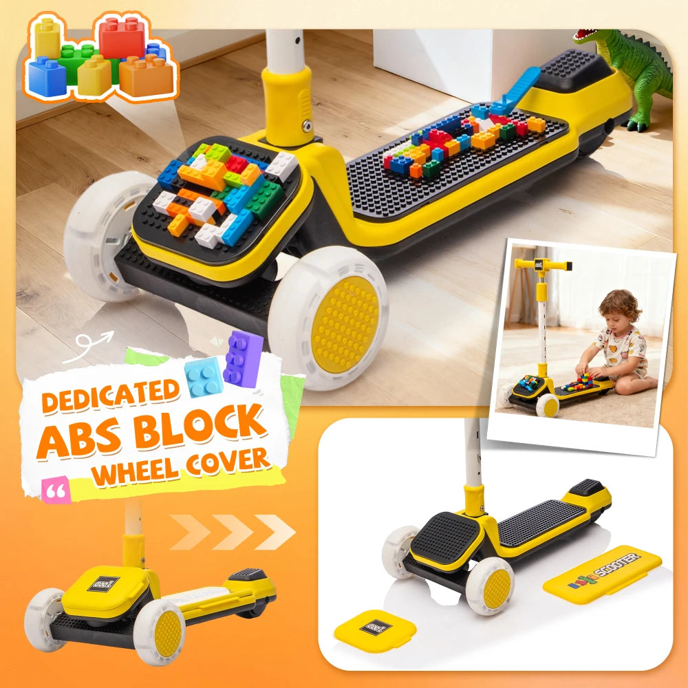 Kids Folding &amp; Adjustable Toy Scooter w/LED Flashing Wheels