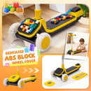 Kids Folding & Adjustable Toy Scooter w/LED Flashing Wheels