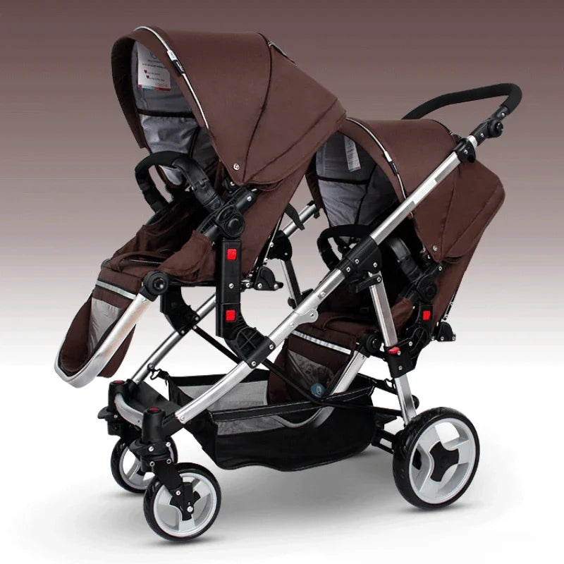 Shock Absorber Foldable Twins Baby Carriage Stroller childrensterritory
