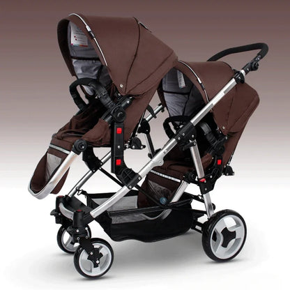 Shock Absorber Foldable Twins Baby Carriage Stroller childrensterritory