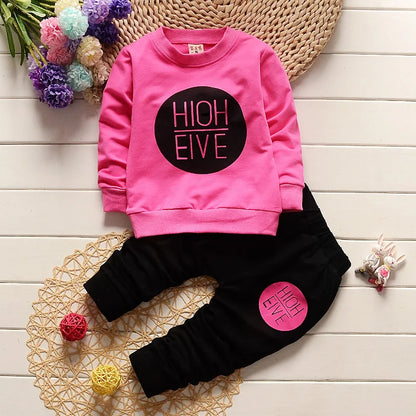 Baby Girls Cute Cartoon Print Sweatshirts + Pants Tracksuit Sets childrensterritory