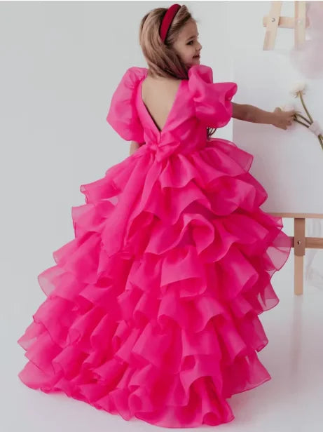 Baby/Kids Girls High Low Layered Tulle Evening Party Dresses childrensterritory