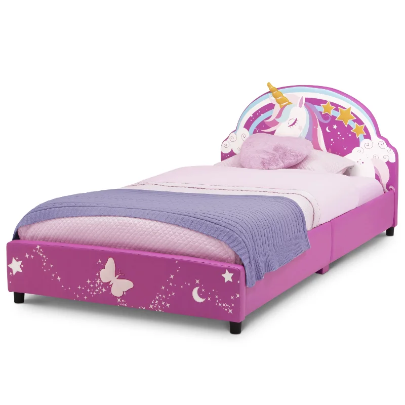 Unicorn Design Kids Upholstered Twin Bed childrensterritory