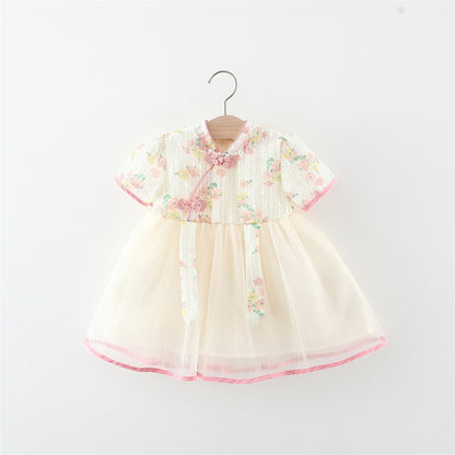 Baby GirlS Chinese Style Patchwork Princess Dress childrensterritory