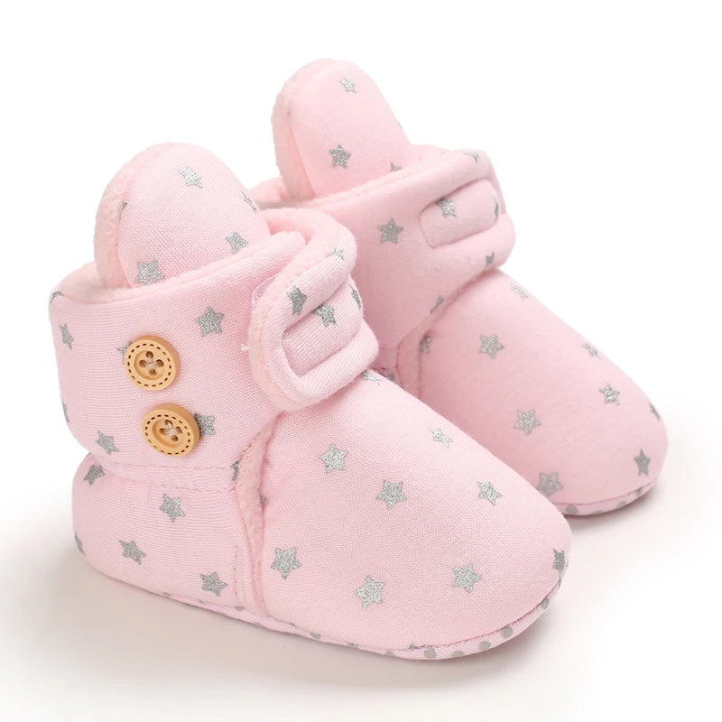 First Walker Girls Pink Warm Cute Fur Velvet Snow Boots childrensterritory