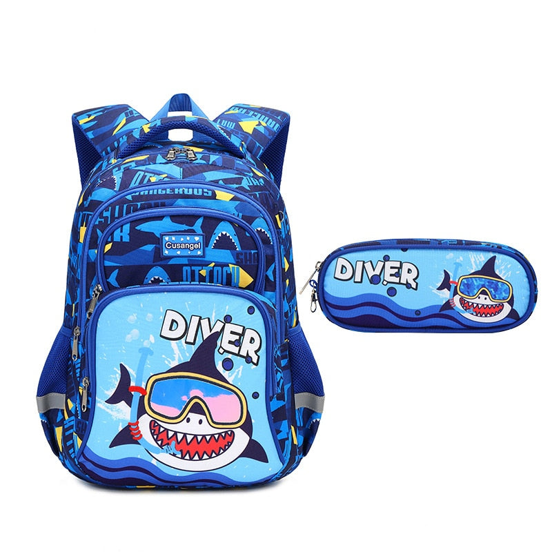 Dinosaur Print Kids Backpack Set with Lunch Box Pencil Case childrensterritory