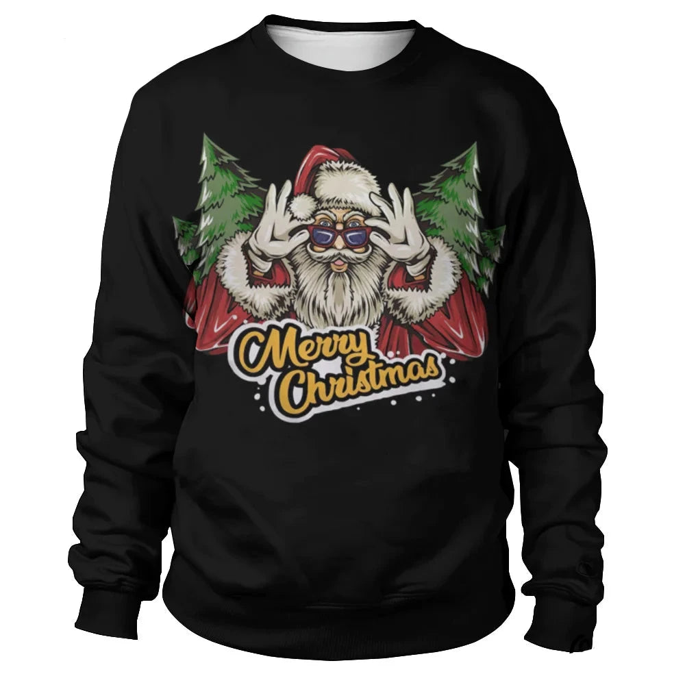 Funny Santa Claus Printed Sweatshirts For Men childrensterritory