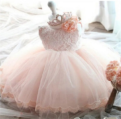 Baby Girls Princess Dress with Beadings for Christening childrensterritory