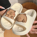 Women's Thick Sole Slippers with a Cute Capybara Design childrensterritory