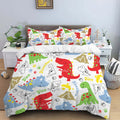 HD Cartoon Dinosaur Print Bedding Set for Kids Bed childrensterritory