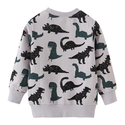 Little Boys Cartoon Dinosaurs Print Sweatshirts