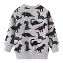 Little Boys Cartoon Dinosaurs Print Sweatshirts