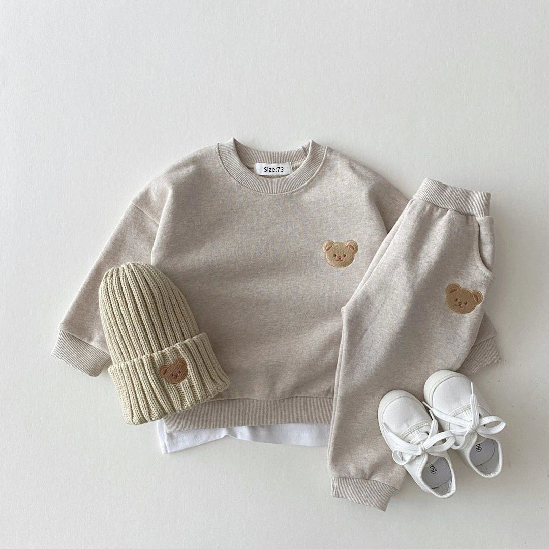 Bear Embroidery 2Pcs Boys Clothing Set