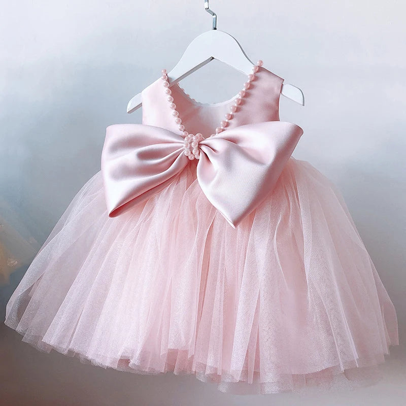 Toddler Girls Bow Design Formal Occasion Tutu Fluffy Gown childrensterritory