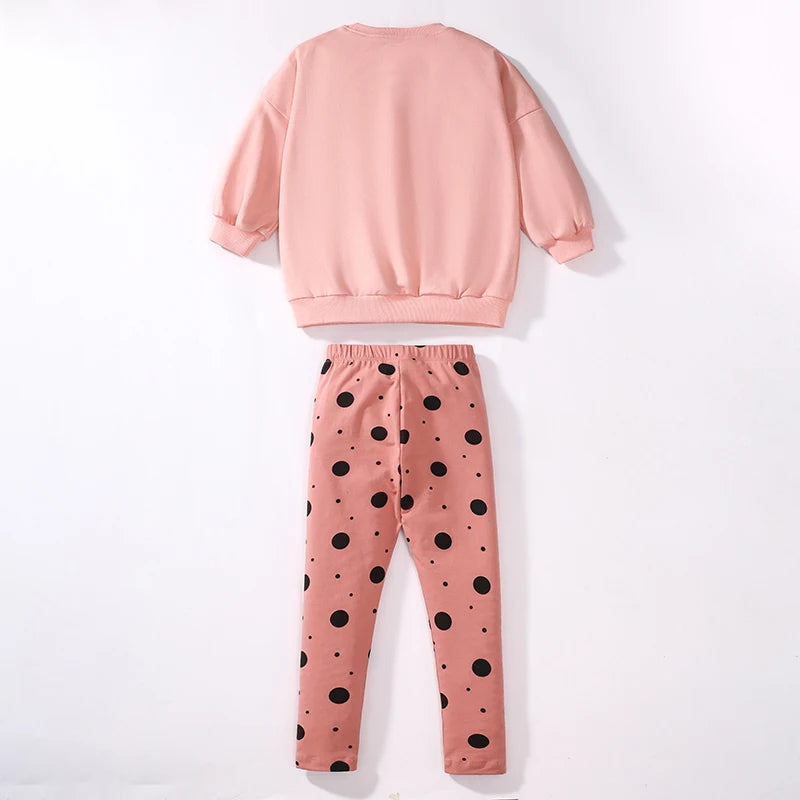 Girls Mouse Cartoon Print Casual Clothing Sets childrensterritory