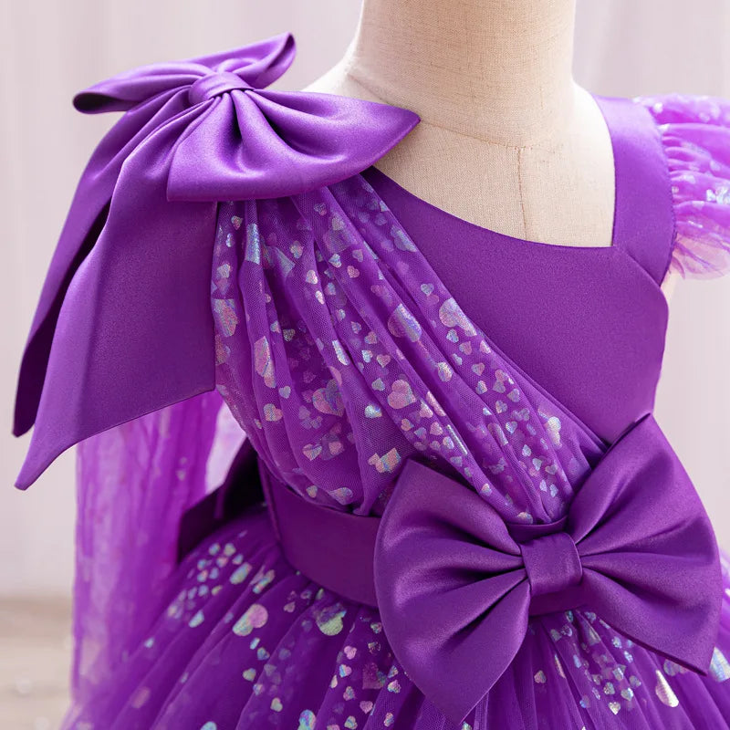Baby Girl Elegant Bow Sequins Evening Party Dresses childrensterritory
