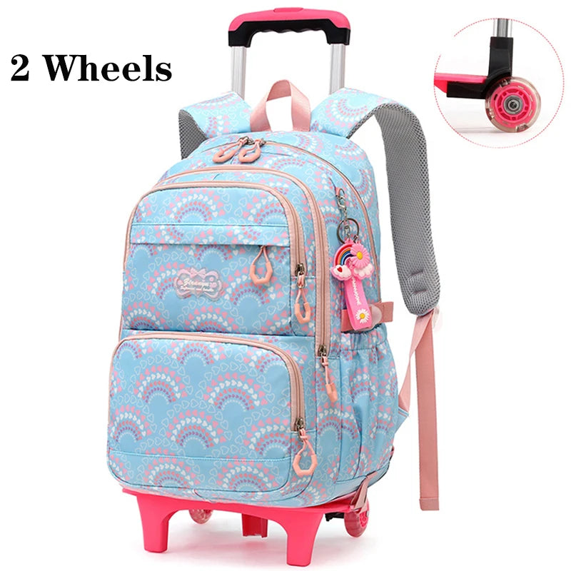 Waterproof Printed School Bags Set with or without Wheels for Kids