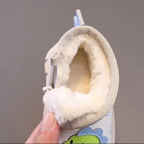 Kids Cartoon Dinosaur Design Warm Snow Boots childrensterritory