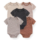 Cartoon Print Sleeveless 5Pieces Newborn Cotton Bodysuits childrensterritory