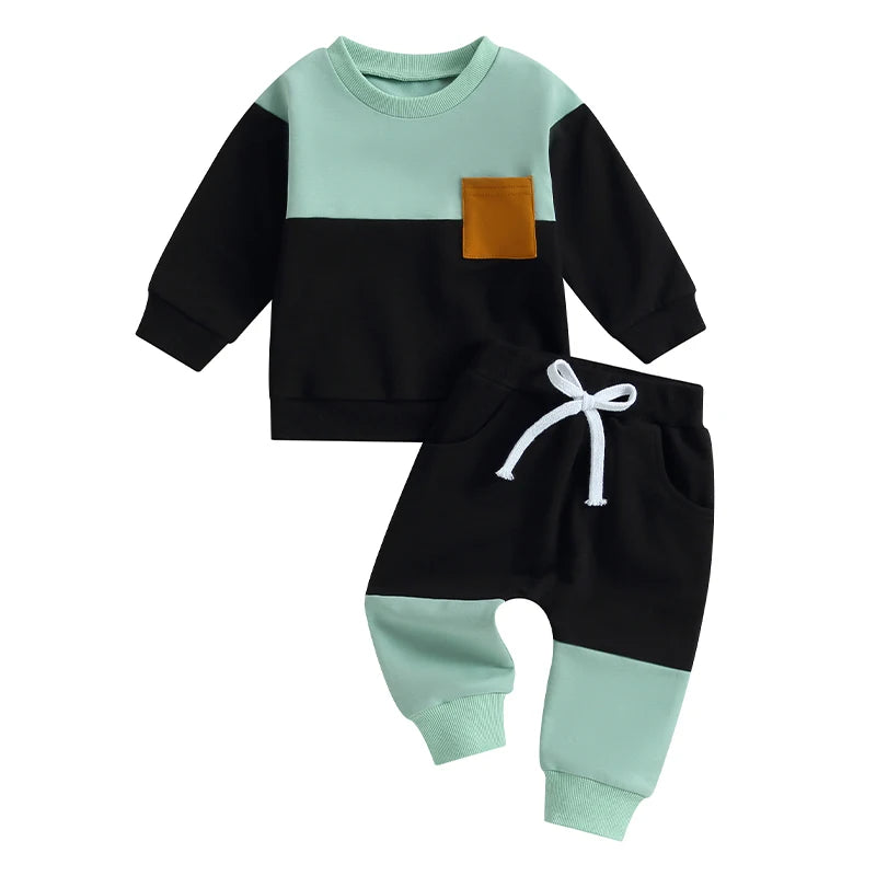 Baby Boys' Long-Sleeved Casual Winter Clothing Set