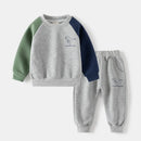 Little Boys Color Patchwork Two-Piece Casual Tracksuits childrensterritory