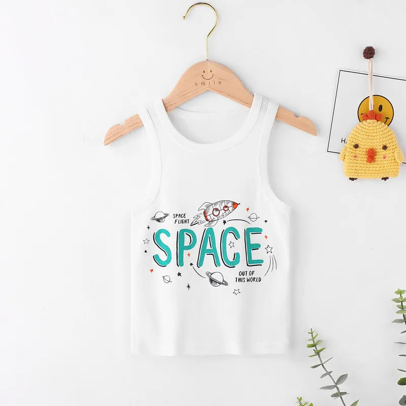 Kids Cotton Multiple Styles Camisole Vests For Summer childrensterritory