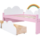 Cloud and Moon Design Children's Double Bed Frame