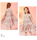 Little Girls' Floral Pattern Sleeveless Summer Party Dresses
