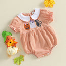 Baby Girl Doll Collar Striped Romper for Halloween