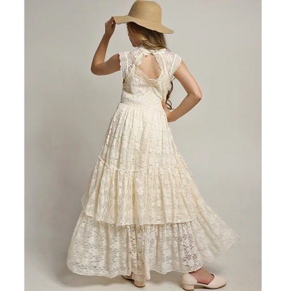 Lace Design Girls Princess Dresses For Party childrensterritory