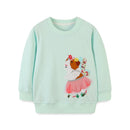 Cartoon Animal Design Little Girls Cotton Sweatshirts for Winter childrensterritory