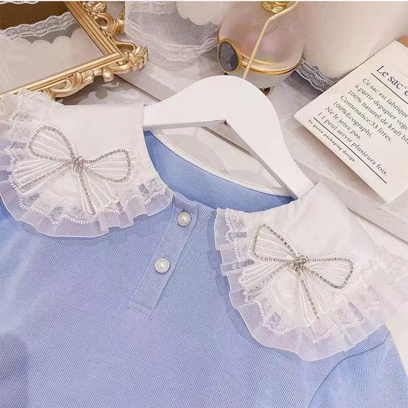 Kids Girls 2PCS Winter Knitted Casual Top + Skirt Set
