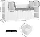 61.5" Kids Reading Nook with Double Bench and Bookshelf childrensterritory