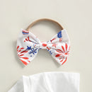 Baby Girl Tassel Tops Cartoon Shorts Headband Outfit for 4th July childrensterritory