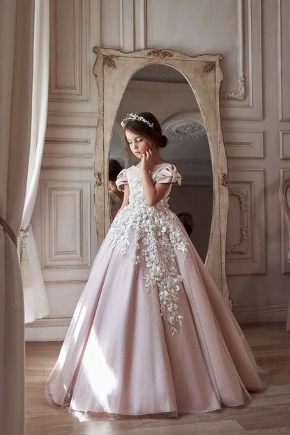 Backless First Communion Luxury Flower Girl Dress