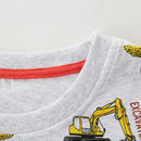 Little Boys Cartoon Excavator Pattern Cotton T-Shirts childrensterritory