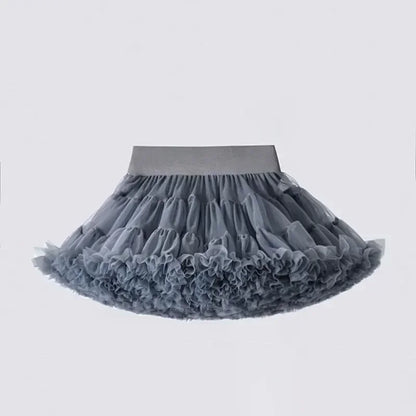 Little Girls Solid Colors Fluffy Chiffon Tutu Skirts childrensterritory