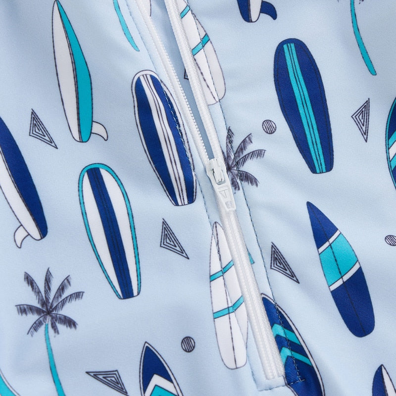 Baby Boy Surfboard and Trees Print Swimsuit childrensterritory