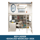 Kids Modren Bunk Bed with Bookcase and Wardrobe childrensterritory
