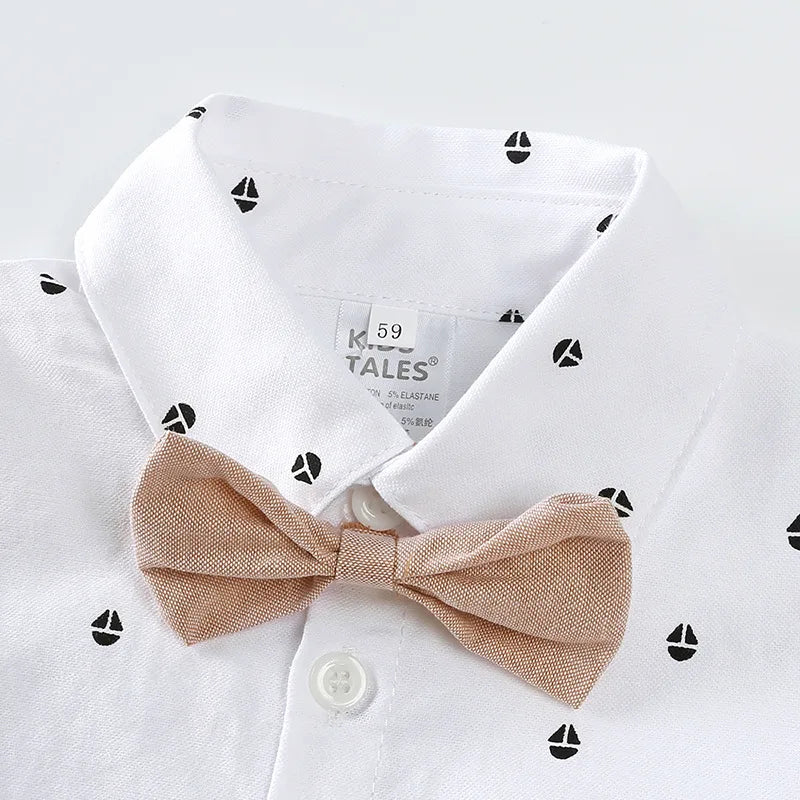 Baby Boy Formal Gentleman Rompers Suit with Hat for Birthday