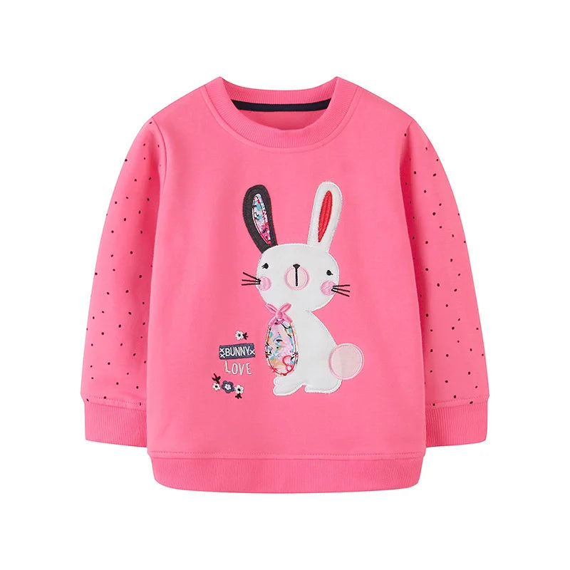 Little Girls Long Sleeves Cartoon Design Autumn Tops