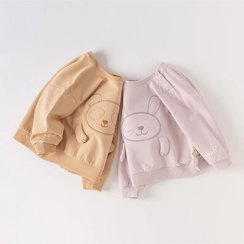Rabbit/Panda Cartoon Design Girls/Boys Casual Outdoor Pullovers childrensterritory
