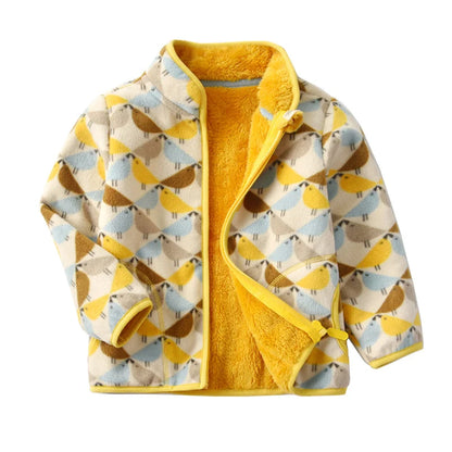 Kids Boys Girls Plus Velvet Warm Winter Zipper Outwear childrensterritory